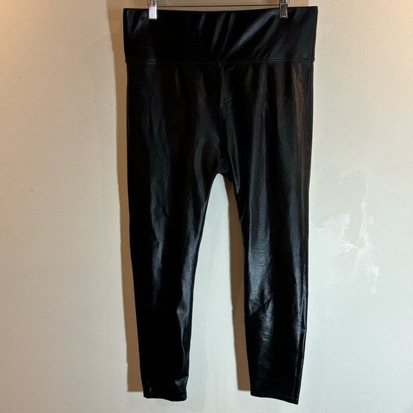 KNIX Sz XL High Rise Contour Waist Faux Leather Smoothing Ankle Length Leggings - Picture 3 of 8